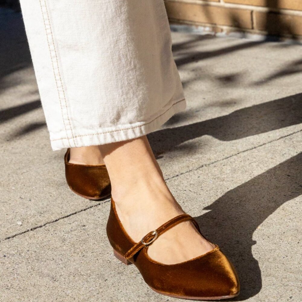 Margaux Mary Jane - Rust Velvet 41 (US 10-10.5) / Wide